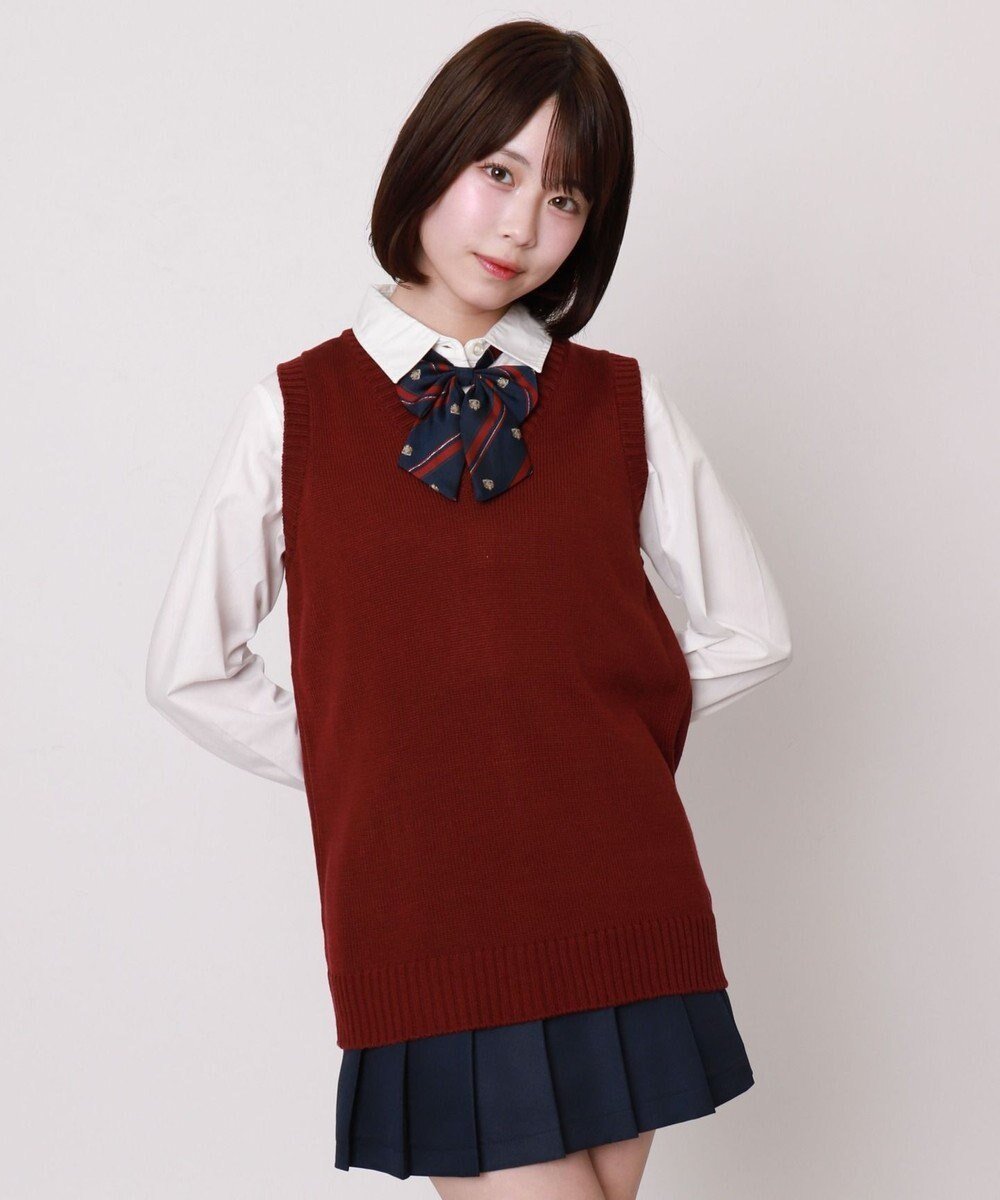 【ウィゴー/WEGO】の【SCHOOLITEM】ベーシックニットベスト インテリア・キッズ・メンズ・レディースファッション・服の通販 founy(ファニー) 　ファッション　Fashion　レディースファッション　Fashion for Women　アウター　Coat / Outerwear Collection　トップス・カットソー　Cut & Sew Tops　ニット　Knit Tops & Sweaters　ベスト&ジレ / 重ね着スタイル　Vests & Gilets　おすすめ　Recommended / Our Picks　スウェット / スエット　Sweatshirt, Sweatwear　スマホ　Smartphone, Mobile Device　ベスト　Vest, Waistcoat　半袖　Short Sleeve, Half Sleeve　A/W・秋冬　Autumn/Winter　長袖　Long Sleeve, Full Sleeve　ワイン|ID: prp329100004633832 ipo3291000000033360096