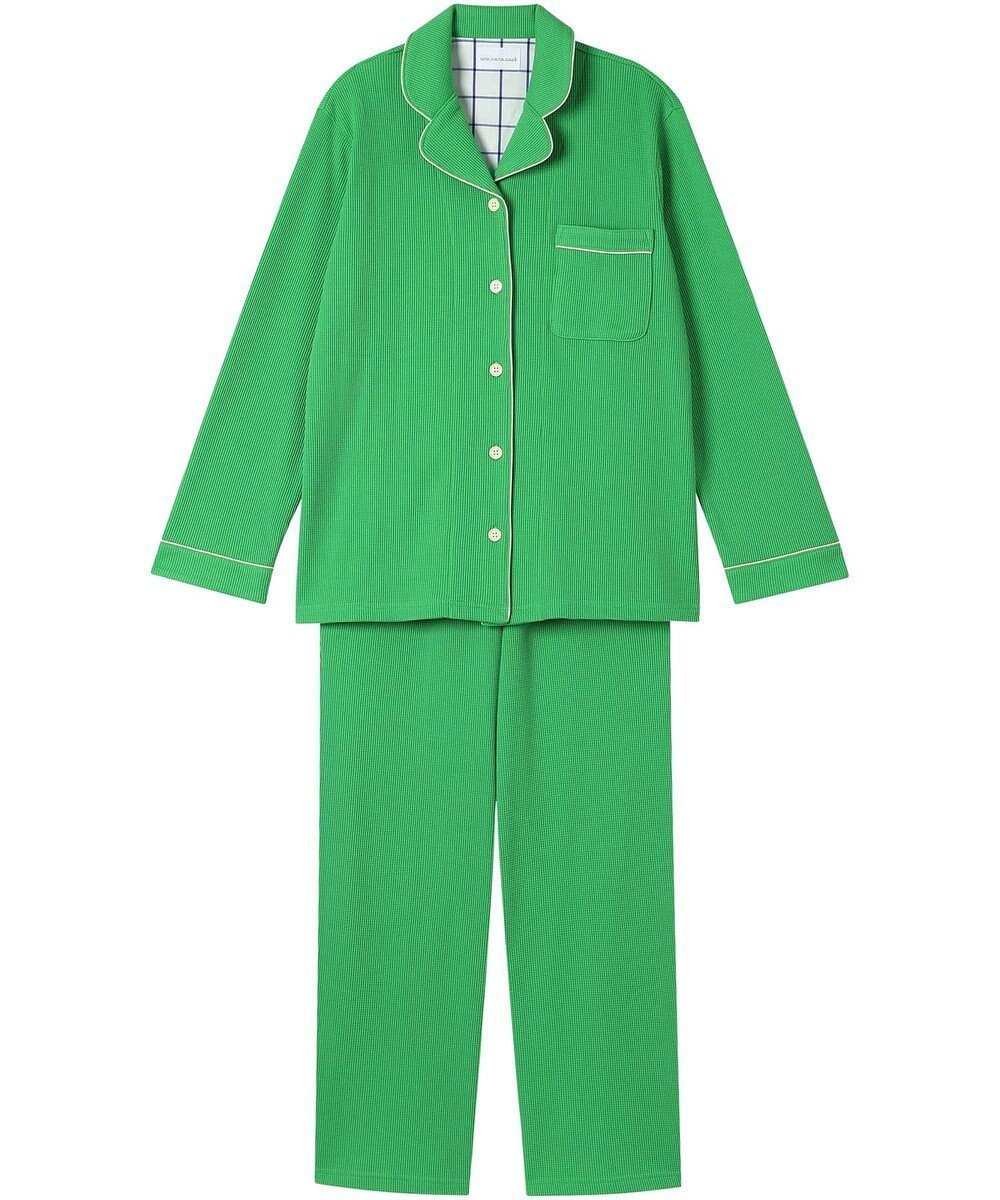 【ウンナナクール/une nana cool】のふわふわワッフルパシャマ インテリア・キッズ・メンズ・レディースファッション・服の通販 founy(ファニー) 　ファッション　Fashion　レディースファッション　Fashion for Women　チェック　Check, Plaid, Tartan　パイピング　Piping, Trim Design　パジャマ　Pajamas, Sleepwear　リラックス　Relax, Relaxed Fit　ワッフル　Waffle, Waffle Knit　おすすめ　Recommended / Our Picks　ギフト プレゼント　Gift / Present　GR|ID: prp329100004634156 ipo3291000000033681410