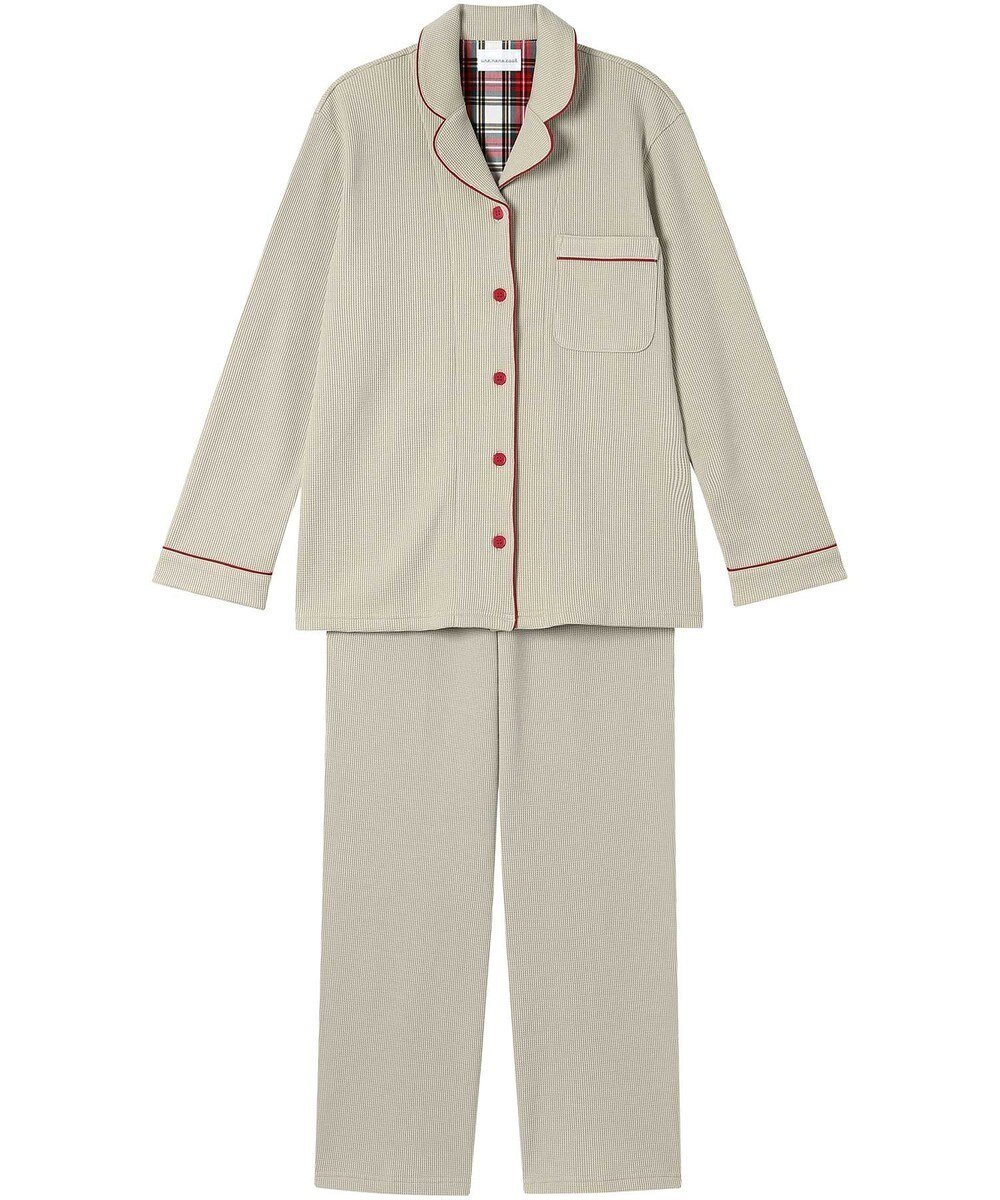 【ウンナナクール/une nana cool】のふわふわワッフルパシャマ インテリア・キッズ・メンズ・レディースファッション・服の通販 founy(ファニー) 　ファッション　Fashion　レディースファッション　Fashion for Women　チェック　Check, Plaid, Tartan　パイピング　Piping, Trim Design　パジャマ　Pajamas, Sleepwear　リラックス　Relax, Relaxed Fit　ワッフル　Waffle, Waffle Knit　おすすめ　Recommended / Our Picks　ギフト プレゼント　Gift / Present　GY|ID: prp329100004634156 ipo3291000000033681411