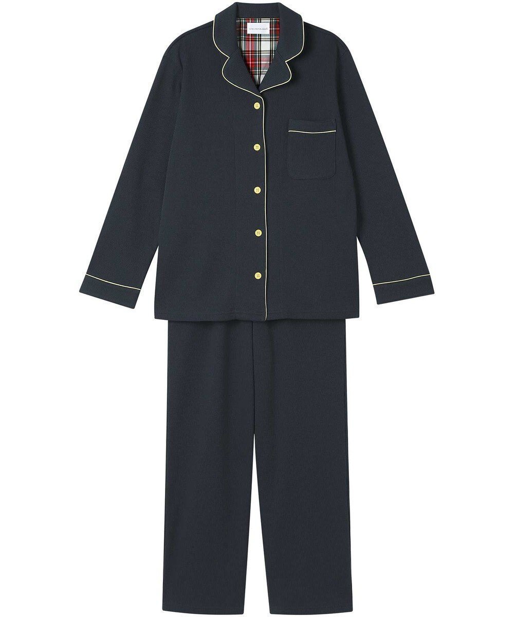 【ウンナナクール/une nana cool】のふわふわワッフルパシャマ インテリア・キッズ・メンズ・レディースファッション・服の通販 founy(ファニー) 　ファッション　Fashion　レディースファッション　Fashion for Women　チェック　Check, Plaid, Tartan　パイピング　Piping, Trim Design　パジャマ　Pajamas, Sleepwear　リラックス　Relax, Relaxed Fit　ワッフル　Waffle, Waffle Knit　おすすめ　Recommended / Our Picks　ギフト プレゼント　Gift / Present　KO|ID: prp329100004634156 ipo3291000000033681413