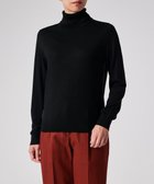 【ポール スミス/Paul Smith】の【洗える】ドレープウール ストライプ タートルネック ニット ブラック|ID: prp329100004634289 ipo3291000000033623894