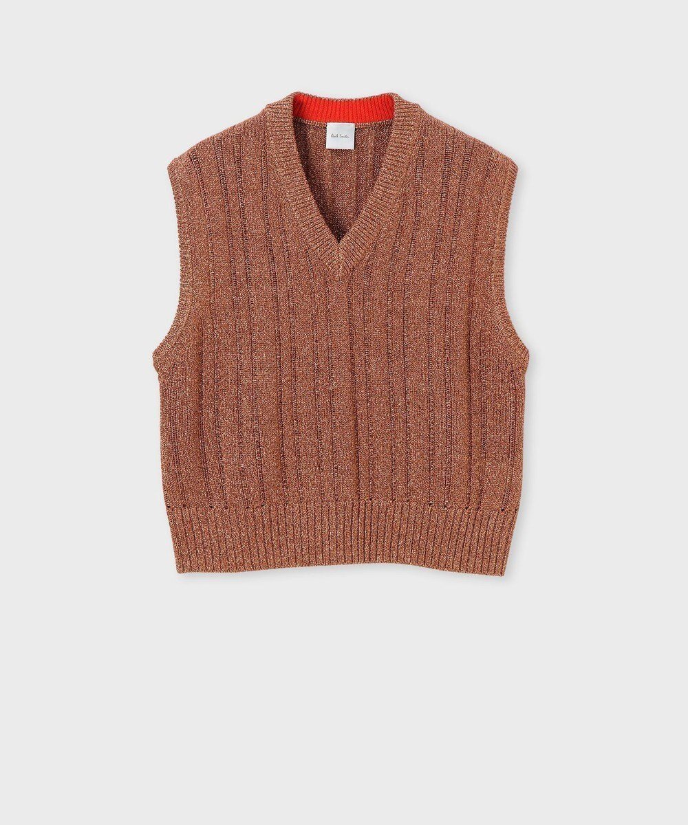 【ポール スミス/Paul Smith】の【洗える】グリッター ニット ベスト インテリア・キッズ・メンズ・レディースファッション・服の通販 founy(ファニー) 　ファッション　Fashion　レディースファッション　Fashion for Women　アウター　Coat / Outerwear Collection　トップス・カットソー　Cut & Sew Tops　ニット　Knit Tops & Sweaters　ベスト&ジレ / 重ね着スタイル　Vests & Gilets　新作・新入荷　New Arrivals / New In　グリッター　Glitter, Sparkle　ノースリーブ　Sleeveless, No-Sleeve　ベスト　Vest, Waistcoat　メタリック　Metallic, Shiny Finish　夏　Summer　S/S・春夏　SS, Spring/Summer, Warm Season　洗える　Machine Washable　A/W・秋冬　Autumn/Winter　ブラウン|ID: prp329100004634290 ipo3291000000033365781