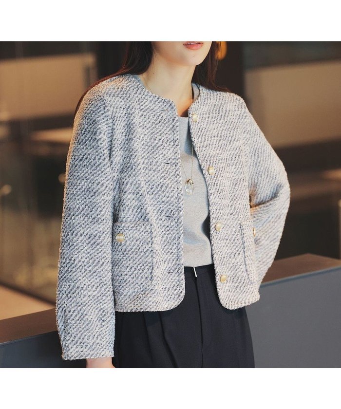 【エニィ スィス/any SiS】のネップツイード ジャケット インテリア・キッズ・メンズ・レディースファッション・服の通販 founy(ファニー) https://founy.com/ ファッション Fashion レディースファッション Fashion for Women アウター Coat / Outerwear Collection レディースジャケット・軽アウター Jackets ノーカラージャケット / シンプル上品コーデ Collarless Jackets カーディガン Cardigan, Knitwear ジャケット Jacket, Outerwear ツイード Twill, Twill Weave ネップ Nepp, Slub Yarn ベーシック Basic, Essential リラックス Relax, Relaxed Fit エレガント 上品 Elegant A/W・秋冬 Autumn/Winter 軽量 Lightweight, Ultra Light |ID: prp329100004634292 ipo3291000000033821129