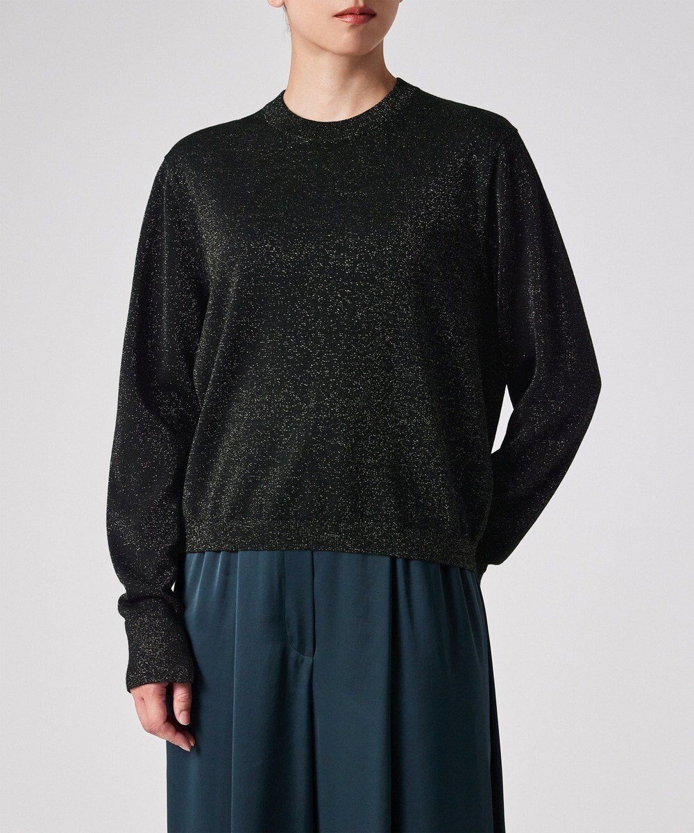 【ポール スミス/Paul Smith】の【洗える】ソフト クロップド ラメ ニット インテリア・キッズ・メンズ・レディースファッション・服の通販 founy(ファニー) 　ファッション　Fashion　レディースファッション　Fashion for Women　トップス・カットソー　Cut & Sew Tops　ニット　Knit Tops & Sweaters　クロップド　Cropped, Short Length　スリット　Slit, Slit Detail　セーター　Sweater, Knitwear　フェミニン　Feminine, Girly　リラックス　Relax, Relaxed Fit　夏　Summer　S/S・春夏　SS, Spring/Summer, Warm Season　洗える　Machine Washable　A/W・秋冬　Autumn/Winter　ブラック|ID: prp329100004634294 ipo3291000000033365808