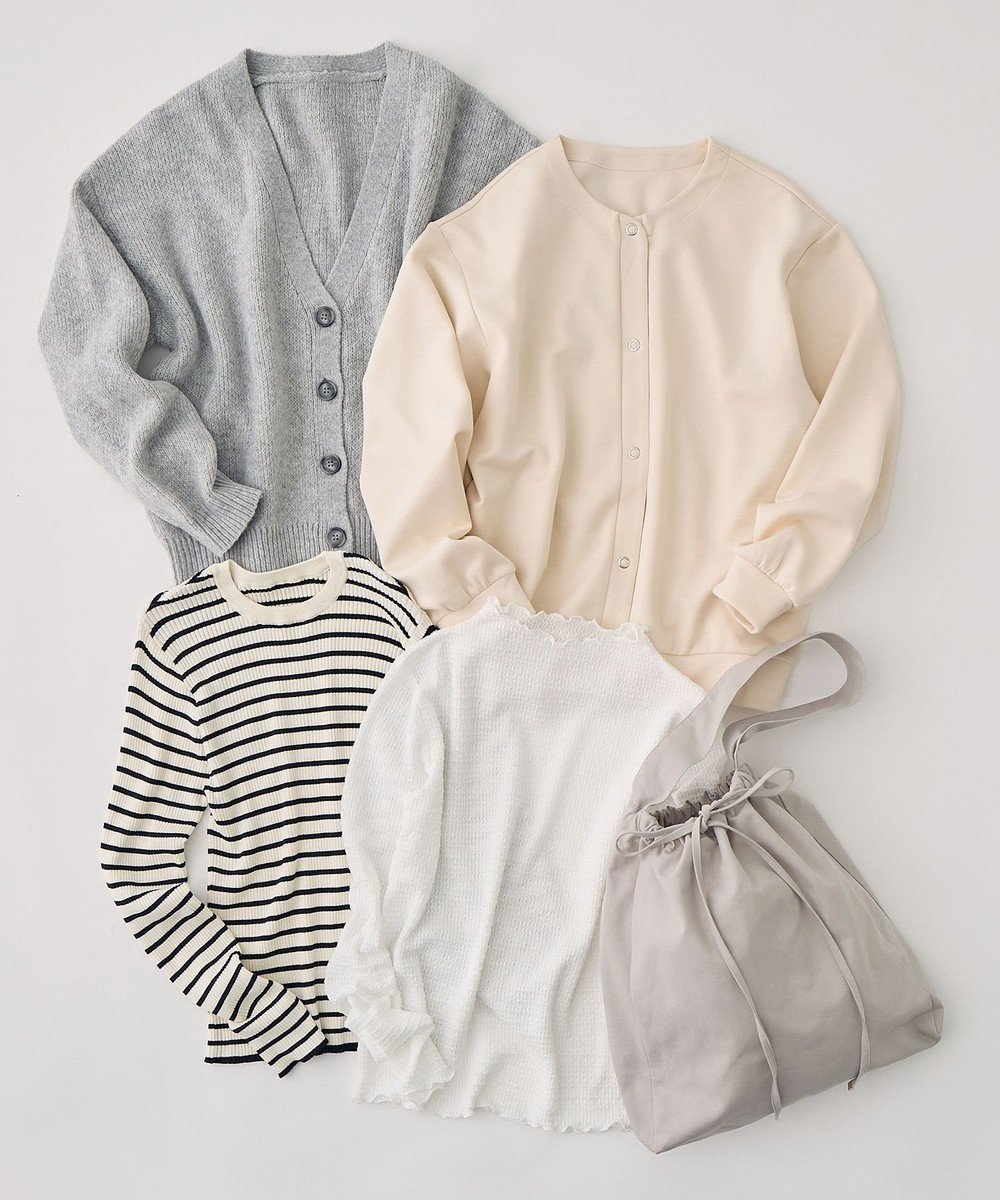 【エニー/ANY】の【数量限定】着回しトップスセット 人気、トレンドファッション・服の通販 founy(ファニー) 　ファッション　Fashion　レディースファッション　Fashion for Women　トップス・カットソー　Cut & Sew Tops　インナー　Innerwear　カーディガン　Cardigan, Knitwear　巾着　Drawstring Bag, Kinchaku　ジャケット　Jacket, Outerwear　ドット　Polka Dot, Dot Pattern　フロント　Front, Front Design　ベーシック　Basic, Essential　リラックス　Relax, Relaxed Fit　旅行　Travel　福袋 ハッピーバッグ　Lucky Bag / Happy Bag　 other-1|ID: prp329100004634327 ipo3291000000033568268