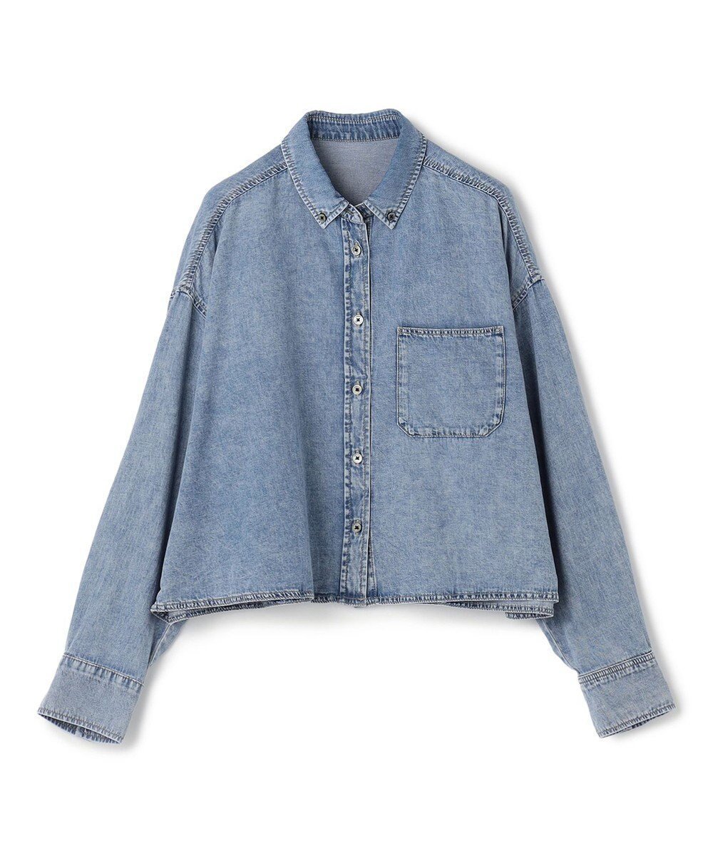 【アンフィーロ 自由区/UNFILO】の【UNFILO DENIM LIGHT】 クロップドシャツ インテリア・キッズ・メンズ・レディースファッション・服の通販 founy(ファニー) 　ファッション　Fashion　レディースファッション　Fashion for Women　トップス・カットソー　Cut & Sew Tops　シャツ・ブラウス・オフィスカジュアル　Elegant Blouses & Button-Ups　軽量　Lightweight, Ultra Light　デニム　Denim, Jeans Material　羽織　Haori, Light Jacket　A/W・秋冬　Autumn/Winter　ウォッシュブルー|ID: prp329100004634344 ipo3291000000033846960