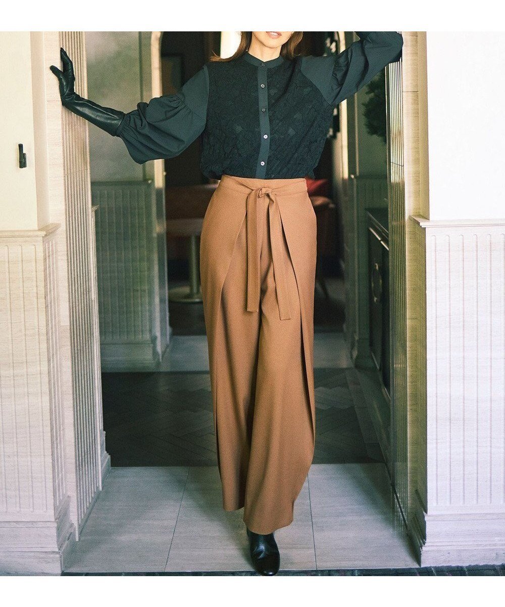 【自由区/JIYU-KU】の【SHIHOさん着用】フロントディテールラップワイド パンツ 人気、トレンドファッション・服の通販 founy(ファニー) ファッション Fashion レディースファッション Fashion for Women パンツ Pants & Trousers ストレッチ Stretch, Stretchy Fabric ストレート Straight, Straight Cut ツイル Twist, Twisted Detail フランス France, French ボトム Bottoms, Lower Wear ワイド Wide, Wide Fit A/W・秋冬 Autumn/Winter エレガント 上品 Elegant other-1|ID: prp329100004634347 ipo3291000000033623952