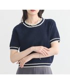 【アースミュージックアンドエコロジー/earth music&ecology】のバイカラーフラワージャガードニットプルオーバー Dark Navy|ID: prp329100004634353 ipo3291000000033366387