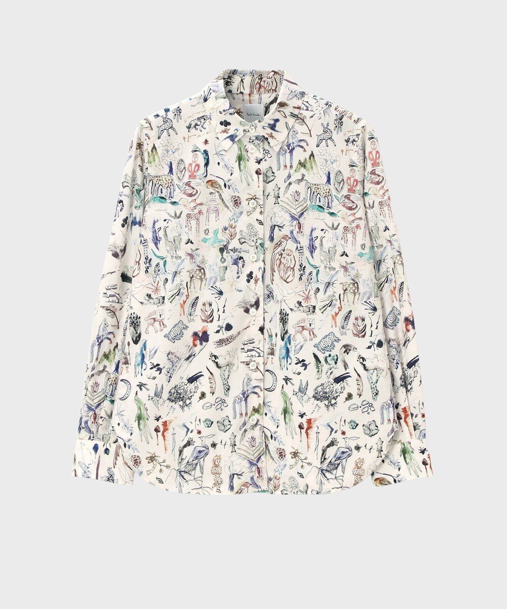 【ポール スミス/Paul Smith】のLittle Beasts 長袖シャツ 人気、トレンドファッション・服の通販 founy(ファニー) 　ファッション　Fashion　レディースファッション　Fashion for Women　トップス・カットソー　Cut & Sew Tops　シャツ・ブラウス・オフィスカジュアル　Elegant Blouses & Button-Ups　イラスト　Illustration　ジャケット　Jacket, Outerwear　タイプライター　Typewriter Fabric, Crisp Cotton　ベーシック　Basic, Essential　ワーク　Workwear, Utility Style　夏　Summer　S/S・春夏　SS, Spring/Summer, Warm Season　A/W・秋冬　Autumn/Winter　長袖　Long Sleeve, Full Sleeve　 other-1|ID: prp329100004634378 ipo3291000000033366587