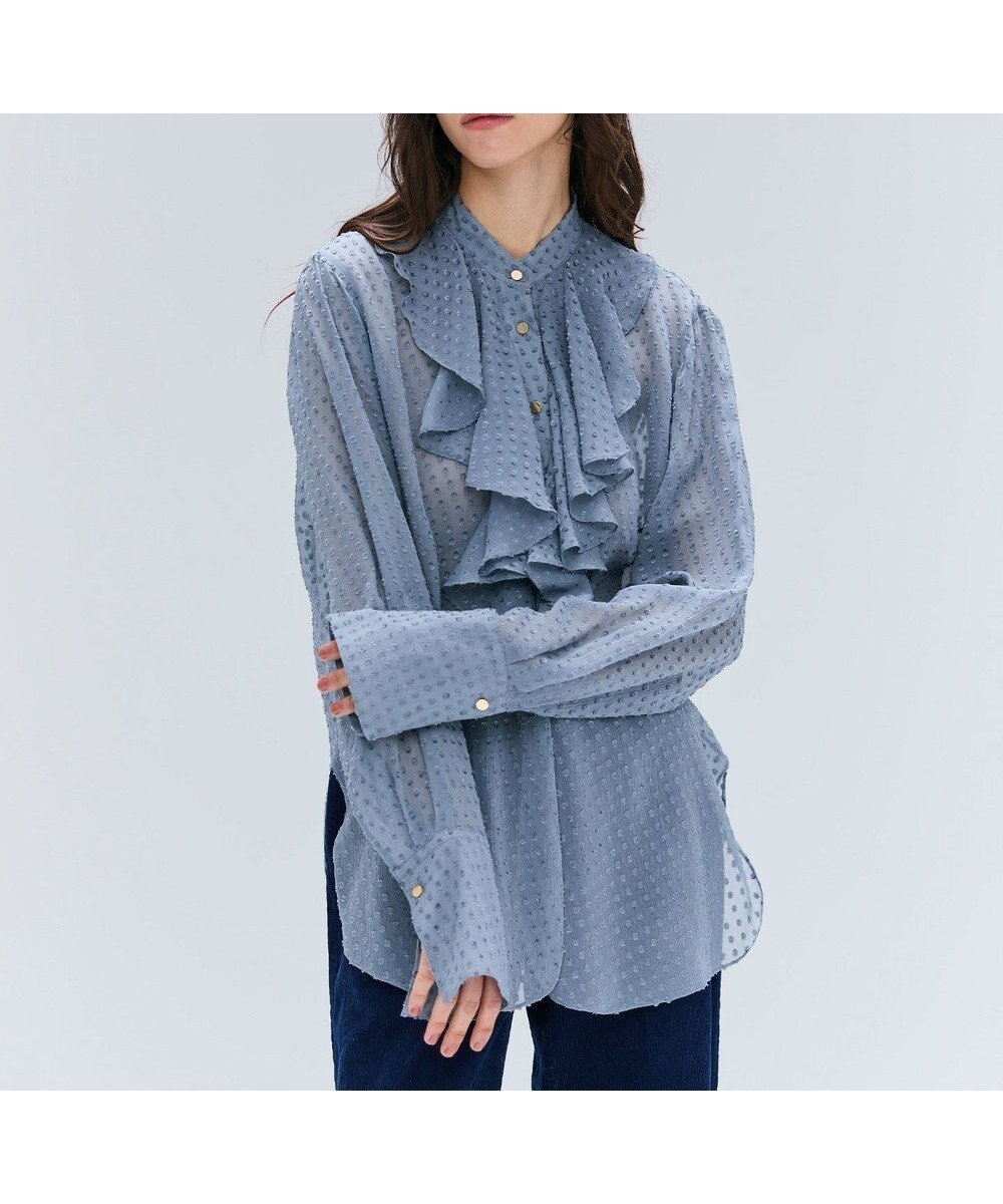 【ベイジ,/BEIGE,】のCALLERRY / シルク混ドットラッフルブラウス 人気、トレンドファッション・服の通販 founy(ファニー) ファッション Fashion レディースファッション Fashion for Women トップス・カットソー Cut & Sew Tops シャツ・ブラウス・オフィスカジュアル Elegant Blouses & Button-Ups インナー Innerwear エアリー Airy Texture カフス Cuff Design クラシカル Classical, Vintage-Inspired シルク Silk, 100% Silk ジャカード/ジャガード Jacquard, Woven Pattern ジャケット Jacket, Outerwear スリーブ Sleeve, Long Sleeve / Short Sleeve ドット Polka Dot, Dot Pattern フェミニン Feminine, Girly 夏 Summer S/S・春夏 SS, Spring/Summer, Warm Season A/W・秋冬 Autumn/Winter other-1|ID: prp329100004634382 ipo3291000000033366605