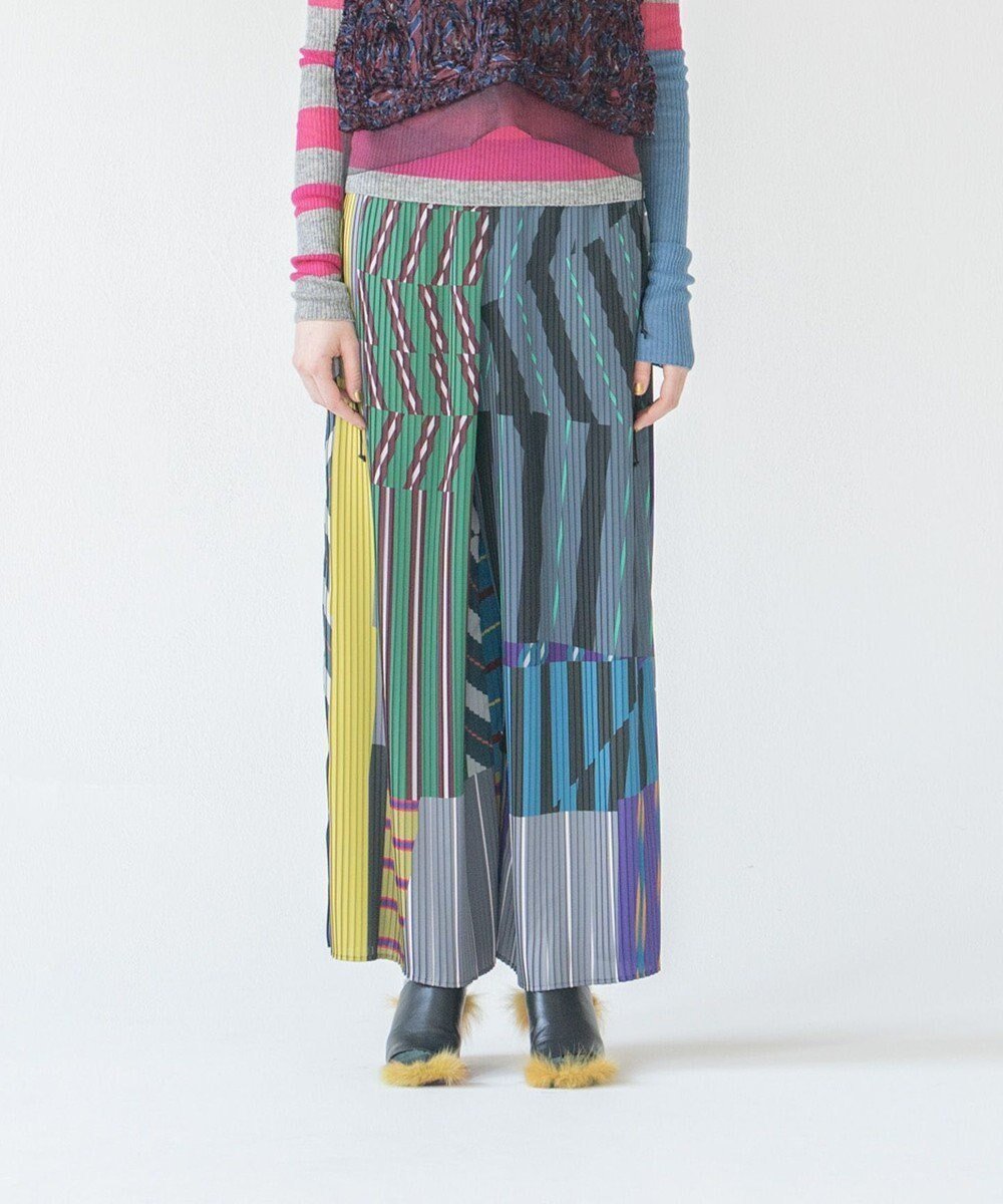 【コキュウ/COQ】の【洗濯可能・形状維持】PARALLEL プリーツボトム 人気、トレンドファッション・服の通販 founy(ファニー) 　ファッション　Fashion　レディースファッション　Fashion for Women　パンツ　Pants & Trousers　洗える　Machine Washable　コレクション　Collection, Seasonal Line　サテン　Satin, Glossy Fabric　ストライプ　Stripe, Striped Pattern　バランス　Balance, Style Balance　プリント　Print, Printed Pattern　プリーツ　Pleats, Pleated　ボトム　Bottoms, Lower Wear　ポケット　Pocket, Pocket Detail　ワイド　Wide, Wide Fit　A/W・秋冬　Autumn/Winter　S/S・春夏　SS, Spring/Summer, Warm Season　犬　Dog　夏　Summer　 other-1|ID: prp329100004634416 ipo3291000000033366824
