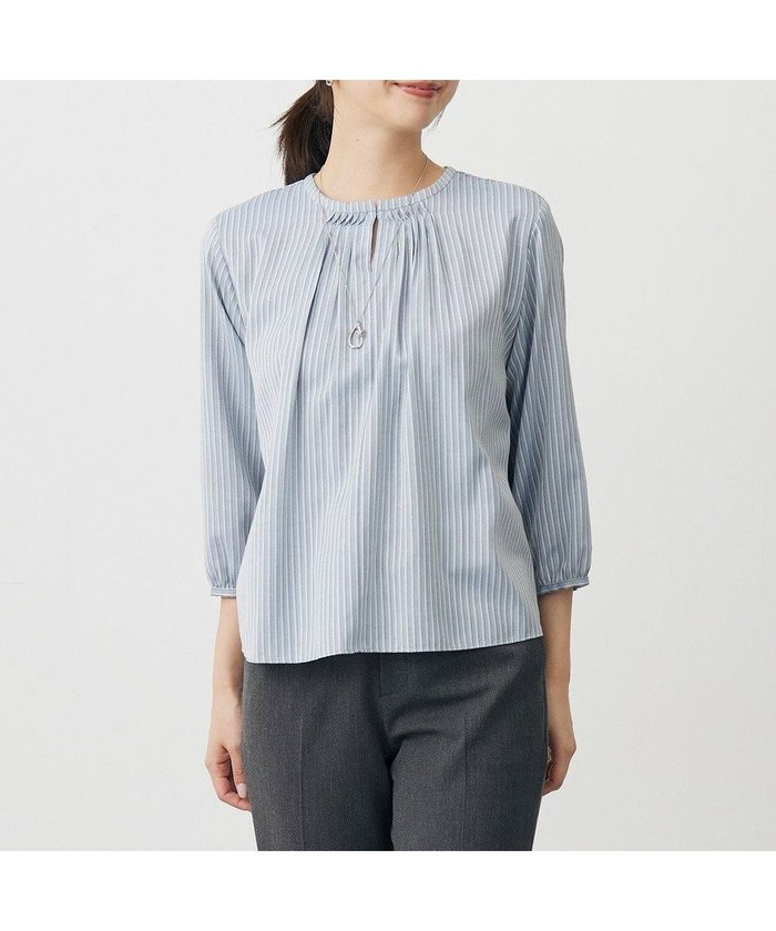 【ジェイ プレス/J.PRESS】のプロビスストライプ&チェック カットソー インテリア・キッズ・メンズ・レディースファッション・服の通販 founy(ファニー) https://founy.com/ ファッション Fashion レディースファッション Fashion for Women トップス・カットソー Cut & Sew Tops シャツ・ブラウス・オフィスカジュアル Elegant Blouses & Button-Ups ロングTシャツ・Tシャツ Longline T-Shirts & Tees カットソー・ベーシックTシャツ Cut-and-Sewn Tops / Stretch Tees & Basics カットソー Cut and Sewn Top ストライプ Stripe, Striped Pattern スリット Slit, Slit Detail センター Center, Center Line チェック Check, Plaid, Tartan フロント Front, Front Design エレガント 上品 Elegant 夏 Summer S/S・春夏 SS, Spring/Summer, Warm Season A/W・秋冬 Autumn/Winter |ID: prp329100004634444 ipo3291000000035708528