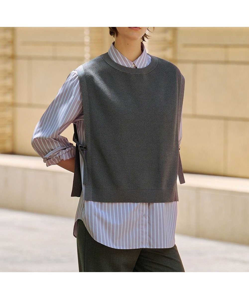 【ジェイ プレス/J.PRESS】の【洗える】ニット ベスト インテリア・キッズ・メンズ・レディースファッション・服の通販 founy(ファニー) 　ファッション　Fashion　レディースファッション　Fashion for Women　アウター　Coat / Outerwear Collection　トップス・カットソー　Cut & Sew Tops　ニット　Knit Tops & Sweaters　ベスト&ジレ / 重ね着スタイル　Vests & Gilets　カットソー　Cut and Sewn Top　ベスト　Vest, Waistcoat　洗える　Machine Washable　畦　Ribbed Knit　A/W・秋冬　Autumn/Winter　ライトグレー系|ID: prp329100004634450 ipo3291000000034270614