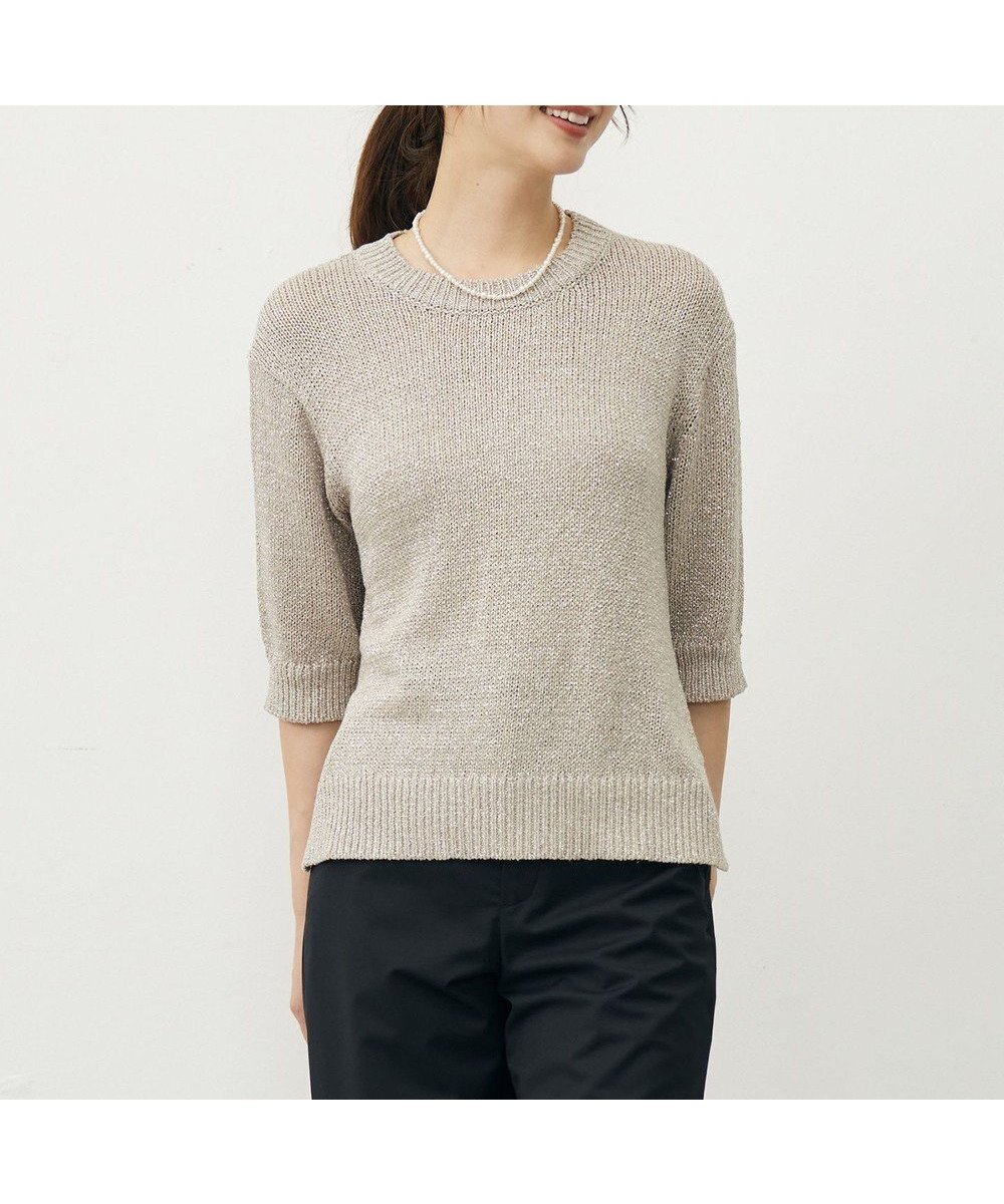 【ジェイ プレス/J.PRESS】のSTARFALL ラメ ニット インテリア・キッズ・メンズ・レディースファッション・服の通販 founy(ファニー) 　ファッション　Fashion　レディースファッション　Fashion for Women　トップス・カットソー　Cut & Sew Tops　ニット　Knit Tops & Sweaters　インナー　Innerwear　秋　Autumn　コンパクト　Compact, Small Size　シルバー　Silver, Metallic Silver　ジャケット　Jacket, Outerwear　セーター　Sweater, Knitwear　バランス　Balance, Style Balance　ベーシック　Basic, Essential　A/W・秋冬　Autumn/Winter　夏　Summer　エレガント 上品　Elegant　シャンパン系|ID: prp329100004634451 ipo3291000000033367090