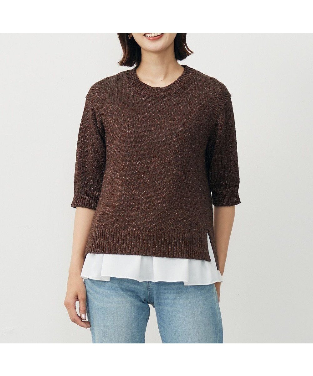 【ジェイ プレス/J.PRESS】のSTARFALL ラメ ニット インテリア・キッズ・メンズ・レディースファッション・服の通販 founy(ファニー) 　ファッション　Fashion　レディースファッション　Fashion for Women　トップス・カットソー　Cut & Sew Tops　ニット　Knit Tops & Sweaters　インナー　Innerwear　秋　Autumn　コンパクト　Compact, Small Size　シルバー　Silver, Metallic Silver　ジャケット　Jacket, Outerwear　セーター　Sweater, Knitwear　バランス　Balance, Style Balance　ベーシック　Basic, Essential　A/W・秋冬　Autumn/Winter　夏　Summer　エレガント 上品　Elegant　ダークブラウン系|ID: prp329100004634451 ipo3291000000033367093