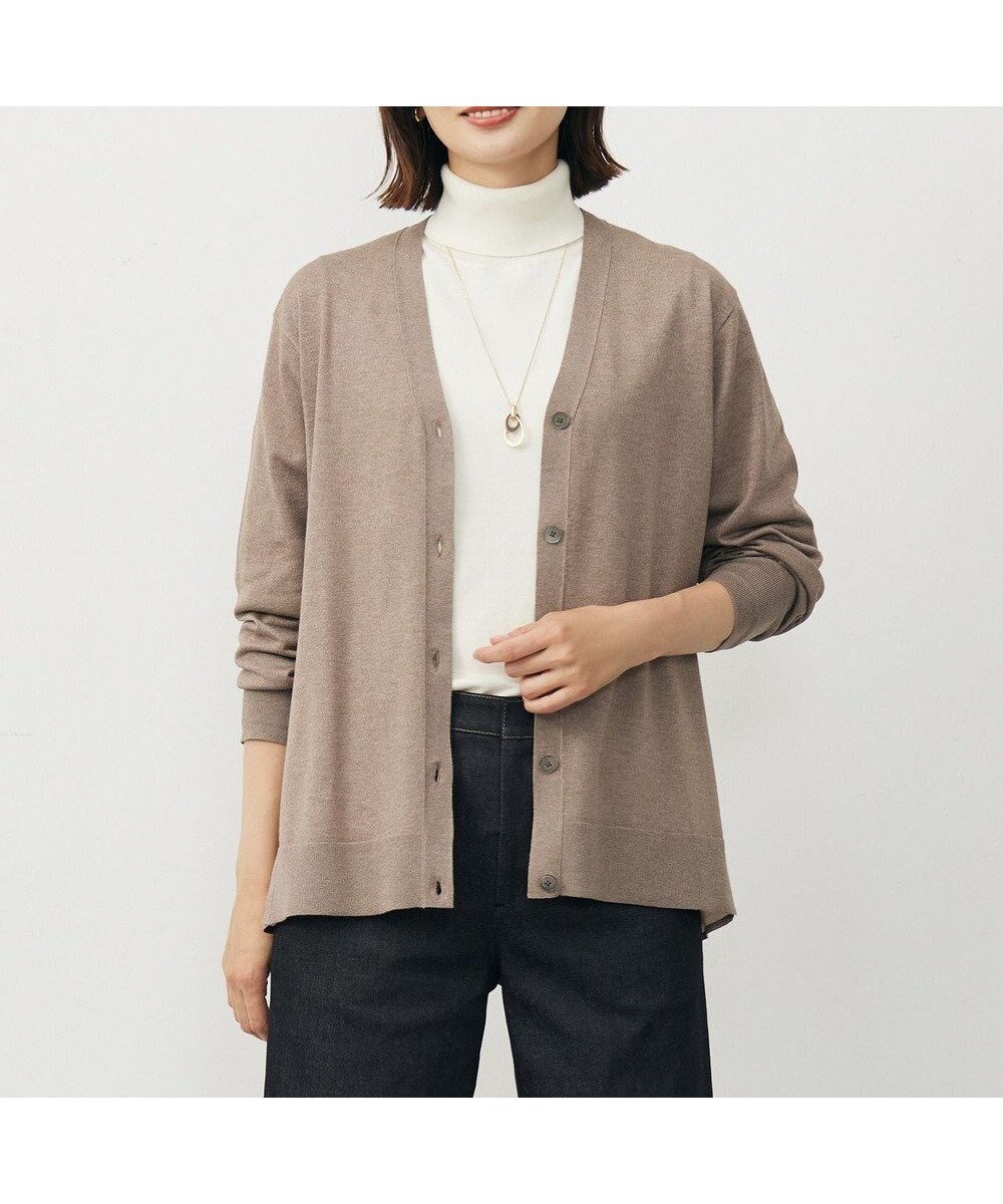 【ジェイ プレス/J.PRESS】のVis/Peスパーク ニット カーディガン インテリア・キッズ・メンズ・レディースファッション・服の通販 founy(ファニー) 　ファッション　Fashion　レディースファッション　Fashion for Women　トップス・カットソー　Cut & Sew Tops　ニット　Knit Tops & Sweaters　カーディガン・羽織り　Layered Style Cardigans　カーディガン　Cardigan, Knitwear　シンプル　Simple, Minimal　ドッキング　Docking, Mixed Material　ドレープ　Drape, Draping Fabric　ロング　Long, Long-Length　A/W・秋冬　Autumn/Winter　モカ系|ID: prp329100004634456 ipo3291000000033367117