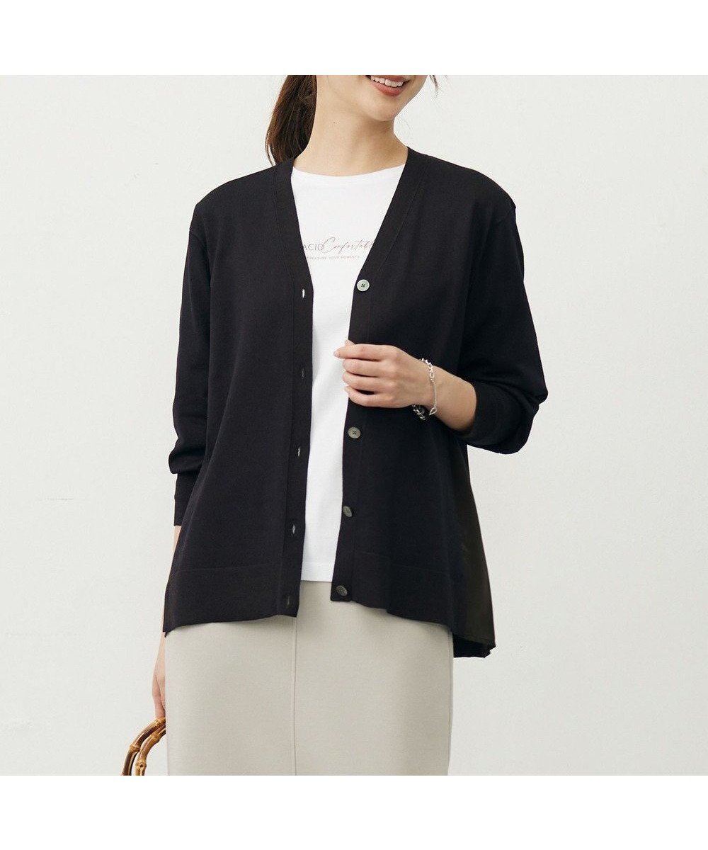 【ジェイ プレス/J.PRESS】のVis/Peスパーク ニット カーディガン インテリア・キッズ・メンズ・レディースファッション・服の通販 founy(ファニー) 　ファッション　Fashion　レディースファッション　Fashion for Women　トップス・カットソー　Cut & Sew Tops　ニット　Knit Tops & Sweaters　カーディガン・羽織り　Layered Style Cardigans　カーディガン　Cardigan, Knitwear　シンプル　Simple, Minimal　ドッキング　Docking, Mixed Material　ドレープ　Drape, Draping Fabric　ロング　Long, Long-Length　A/W・秋冬　Autumn/Winter　ダークブラウン系|ID: prp329100004634456 ipo3291000000033367119