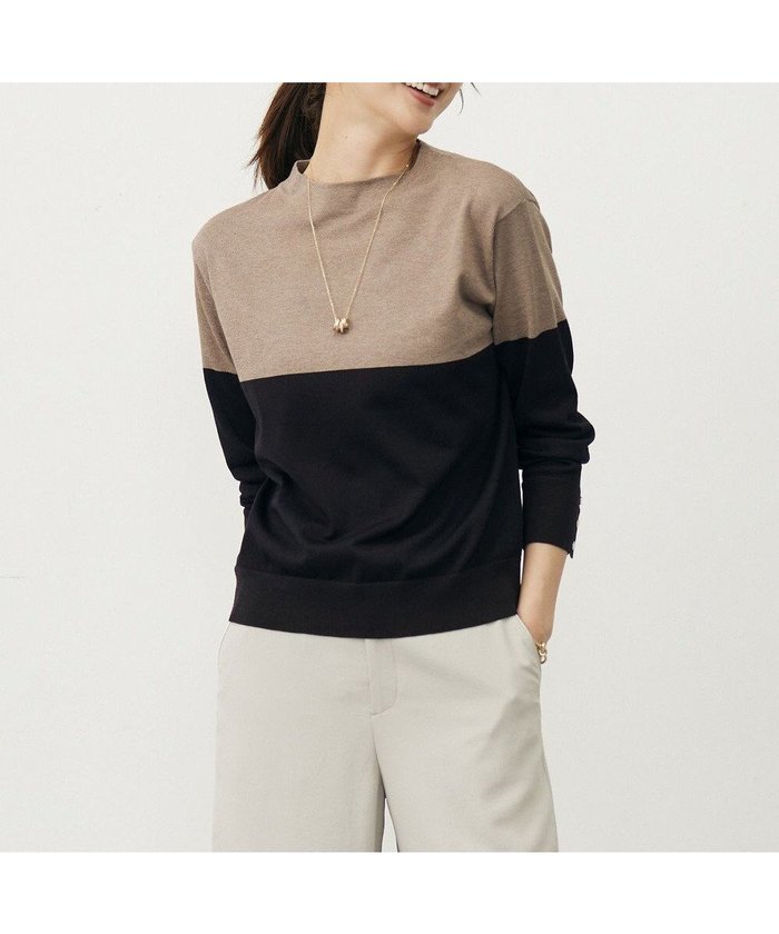 【ジェイ プレス/J.PRESS】のVis/Peスパーク カラーブロッキング ニット インテリア・キッズ・メンズ・レディースファッション・服の通販 founy(ファニー) https://founy.com/ ファッション Fashion レディースファッション Fashion for Women トップス・カットソー Cut & Sew Tops ニット Knit Tops & Sweaters セーター Sweater, Knitwear ドレープ Drape, Draping Fabric ブロッキング Color Blocking, Panel Design ベーシック Basic, Essential モックネック Mock Neck, Short Turtleneck エレガント 上品 Elegant A/W・秋冬 Autumn/Winter |ID: prp329100004634460 ipo3291000000033367129