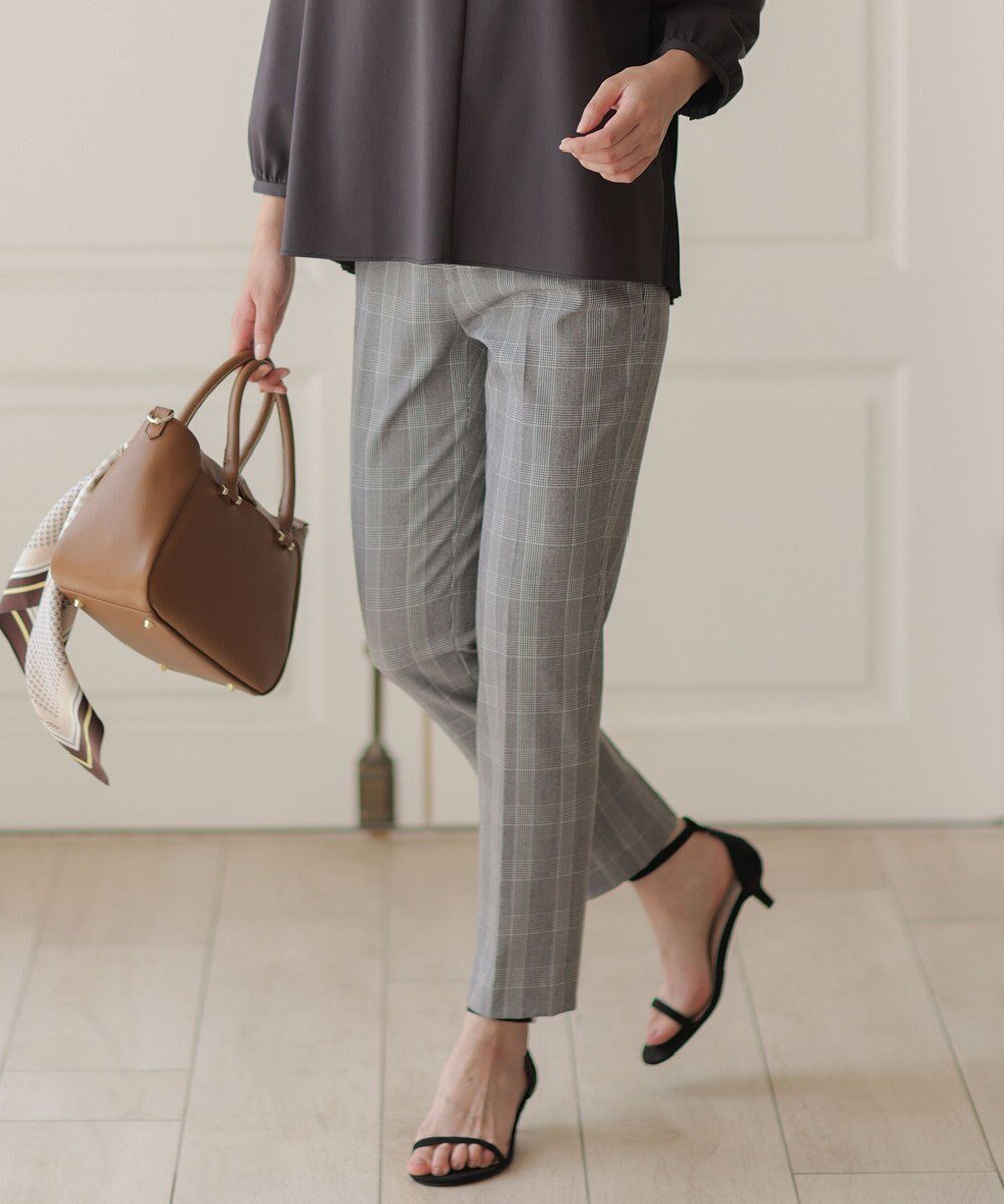 【ジェイ プレス/J.PRESS】のアルガンシルク チェック テーパード パンツ 人気、トレンドファッション・服の通販 founy(ファニー) 　ファッション　Fashion　レディースファッション　Fashion for Women　パンツ　Pants & Trousers　秋　Autumn　シルク　Silk, 100% Silk　ストレッチ　Stretch, Stretchy Fabric　チェック　Check, Plaid, Tartan　テーパード　Tapered, Tapered Pants　フィット　Fit, Slim Fit　A/W・秋冬　Autumn/Winter　エレガント 上品　Elegant　 other-1|ID: prp329100004634464 ipo3291000000033821167