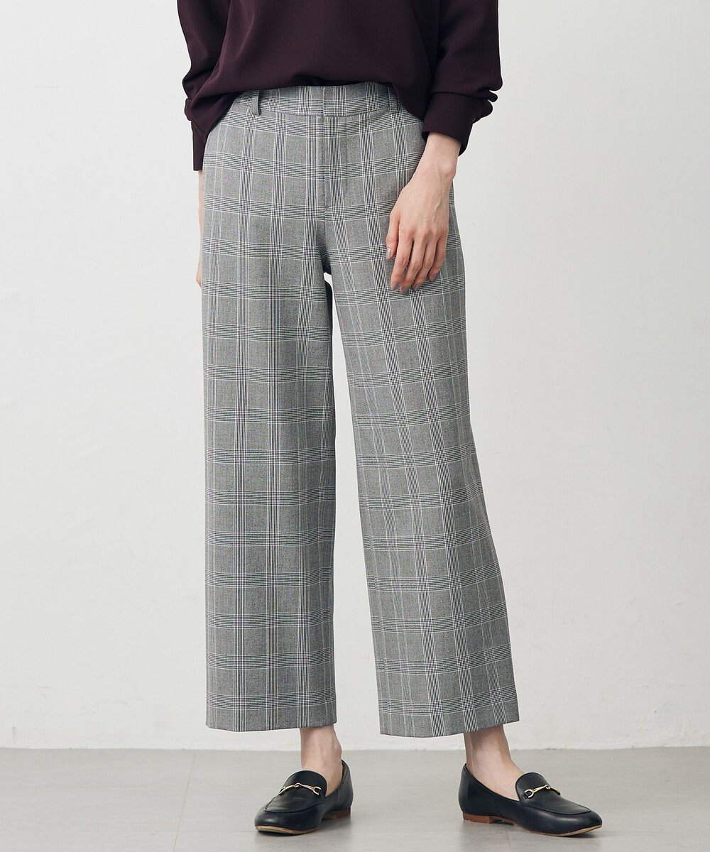 【ジェイ プレス/J.PRESS】の【洗える】アルガンシルク チェック クロップド パンツ インテリア・キッズ・メンズ・レディースファッション・服の通販 founy(ファニー) 　ファッション　Fashion　レディースファッション　Fashion for Women　パンツ　Pants & Trousers　洗える　Machine Washable　秋　Autumn　クロップド　Cropped, Short Length　シルク　Silk, 100% Silk　ストレッチ　Stretch, Stretchy Fabric　チェック　Check, Plaid, Tartan　フラット　Flat, Flat Shoes　A/W・秋冬　Autumn/Winter　エレガント 上品　Elegant　ライトグレーチェック系|ID: prp329100004634466 ipo3291000000033367173