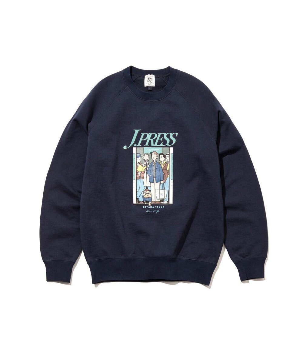 【ジェイ プレス/J.PRESS / MEN】の【AaronChang】【UNISEX】プリントスウェット シャツ インテリア・キッズ・メンズ・レディースファッション・服の通販 founy(ファニー) 　ファッション　Fashion　レディースファッション　Fashion for Women　トップス・カットソー　Cut & Sew Tops　シャツ・ブラウス・オフィスカジュアル　Elegant Blouses & Button-Ups　レディースパーカー・カジュアルフーディー　Casual Hoodies & Sweatshirts　スウェット・クルーネックトップス　Sweatshirts & Crewnecks / Relaxed Fit Sweat Tops　アイビー　Ivy Pattern　アメリカン　American Style　グラフィック　Graphic, Graphic Design　シンプル　Simple, Minimal　ジーンズ　Jeans, Denim Pants　スウェット / スエット　Sweatshirt, Sweatwear　スマート　Smart, Elegant　スラックス　Slacks, Dress Pants　スーピマ　Supima, Premium Cotton　フロント　Front, Front Design　プリント　Print, Printed Pattern　ユニセックス　Unisex, Genderless　A/W・秋冬　Autumn/Winter　新作・新入荷　New Arrivals / New In　ネイビー系|ID: prp329100004634480 ipo3291000000033367266