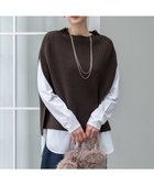 【23区/NIJYUSANKU】の【洗える】コットンリリー モックネックニットベスト ダークブラウン系|ID: prp329100004634488 ipo3291000000035608469