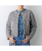 【23区/NIJYUSANKU】の【見上愛さん着用/新色追加/GLOW掲載】ツイード ニット ジャケット ライトグレーミックス|ID: prp329100004634495 ipo3291000000035297192