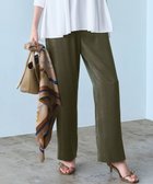 【23区/NIJYUSANKU】の【見上愛さん着用/Oggi10月号掲載/洗える】スエーディーサテン ワイド パンツ カーキ系|ID: prp329100004634514 ipo3291000000033821181