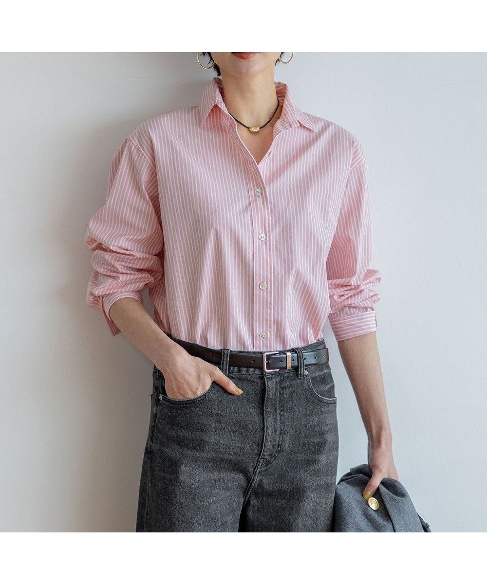 【23区/NIJYUSANKU】の【滝沢眞規子さん着用/VERY掲載】CANCLINI ベーシック シャツ インテリア・キッズ・メンズ・レディースファッション・服の通販 founy(ファニー) 　雑誌掲載アイテム　Magazine Picks & Fashion Features　ファッション雑誌　Fashion Magazines　ヴェリィ　VERY　ファッションモデル・俳優・女優　Models　女性　Women　滝沢眞規子　Takizawa Makiko　ファッション　Fashion　レディースファッション　Fashion for Women　トップス・カットソー　Cut & Sew Tops　シャツ・ブラウス・オフィスカジュアル　Elegant Blouses & Button-Ups　イタリア　Italy　インナー　Innerwear　インポート　Imported Fashion　エレガント 上品　Elegant　クラシック　Classic, Timeless Style　11月号　November Issue　シンプル　Simple, Minimal　スタイリッシュ　Stylish, Fashionable　ストライプ　Stripe, Striped Pattern　スリーブ　Sleeve, Long Sleeve / Short Sleeve　雑誌　Magazine, Fashion Magazine　ツイル　Twist, Twisted Detail　デニム　Denim, Jeans Material　トレンド　Trend, Trending Now　定番　Standard, Basic Item　ハーフ　Half, Half-Length　ベーシック　Basic, Essential　メンズ　Men's, Menswear　無地　Plain, Solid Color　ロング　Long, Long-Length　ピンクストライプ|ID: prp329100004634519 ipo3291000000035575020