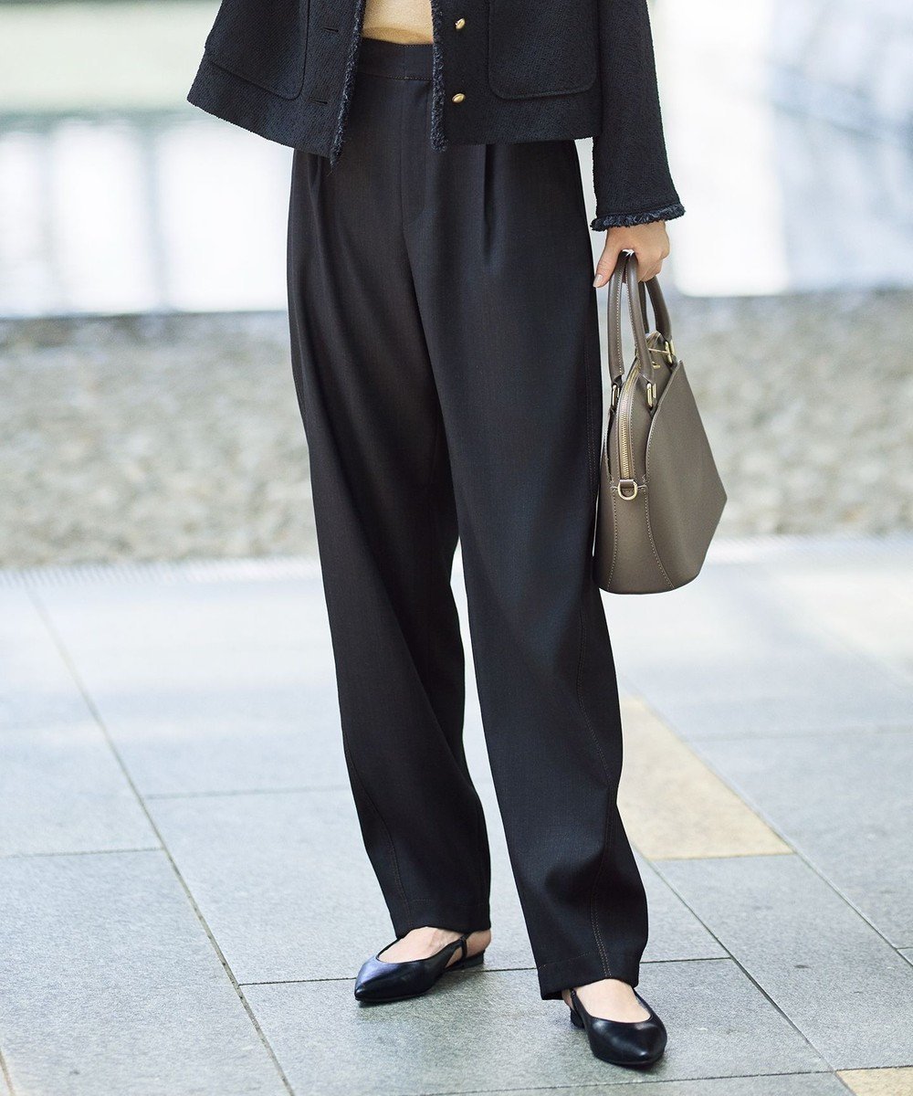 【自由区/JIYU-KU】の【SHIHOさん着用】デニムライクツイルカーブテーパード パンツ インテリア・キッズ・メンズ・レディースファッション・服の通販 founy(ファニー) ファッション Fashion レディースファッション Fashion for Women パンツ Pants & Trousers ウォッシャブル Machine Washable シャンブレー Chambray, Denim-Like Fabric ストレッチ Stretch, Stretchy Fabric デニム Denim, Jeans Material トレンド Trend, Trending Now フィット Fit, Slim Fit フォルム Silhouette, Form A/W・秋冬 Autumn/Winter ダークインディゴ|ID: prp329100004634524 ipo3291000000035596102