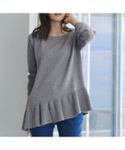 【ティアクラッセ/Tiaclasse】の【洗える】ななめフリルニットプルオーバー チャコールグレー|ID: prp329100004634748 ipo3291000000033660550