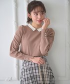 【フェルゥ/Feroux】の配色襟パワショル ニット キャメル系|ID: prp329100004634756 ipo3291000000034484652