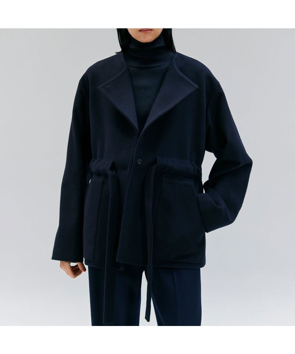 【ベイジ,/BEIGE,】のLABBOCK / ウール混2WAYショートコート インテリア・キッズ・メンズ・レディースファッション・服の通販 founy(ファニー) 　ファッション　Fashion　レディースファッション　Fashion for Women　アウター　Coat / Outerwear Collection　コート・ロングコート・ピーコート　Long Coats, Peacoats & More　レディースジャケット・軽アウター　Jackets　ショート　Short, Short Length　ジャケット　Jacket, Outerwear　タイトスカート　Pencil Skirt, Tight Skirt　リボン　Ribbon, Bow　ロング　Long, Long-Length　ワイド　Wide, Wide Fit　A/W・秋冬　Autumn/Winter　Navy|ID: prp329100004634763 ipo3291000000033494471