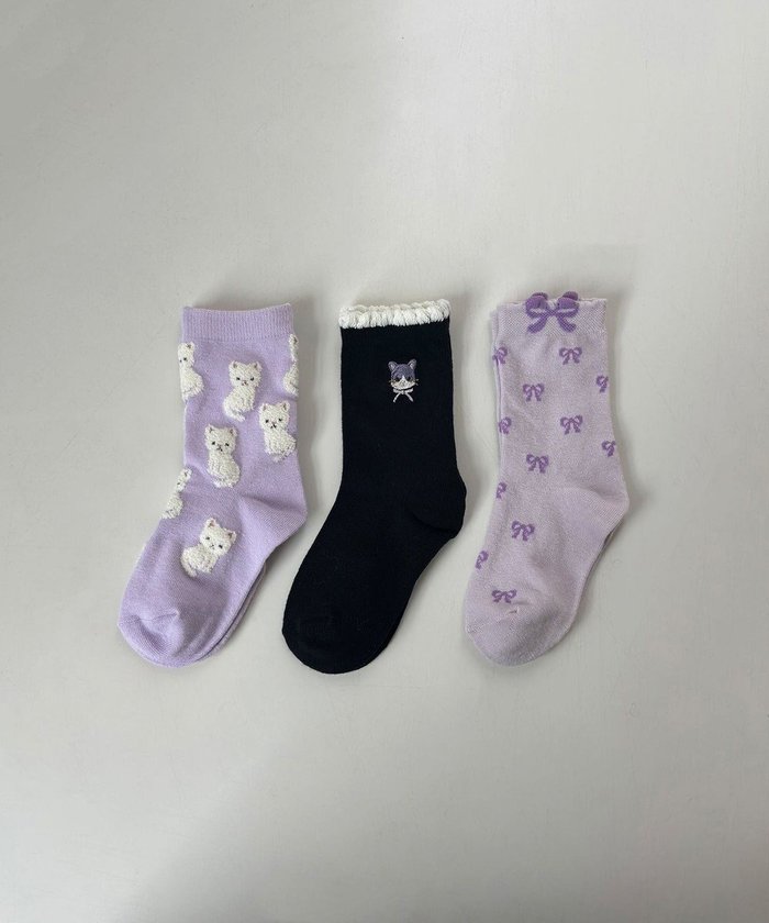 【エニィ/ANY / KIDS】の【3点セット】ソックス (ネコ・リボン) インテリア・キッズ・メンズ・レディースファッション・服の通販 founy(ファニー) https://founy.com/ ファッション Fashion キッズファッション Fashion for Kids ガーリー Girly, Feminine Style スマホ Smartphone, Mobile Device ソックス Socks, Hosiery ネコ Cat, Feline Motif 人気 Popular, Best Seller ラベンダー Lavender リボン Ribbon, Bow 再入荷 Restock / Back in Stock |ID: prp329100004635409 ipo3291000000033873199
