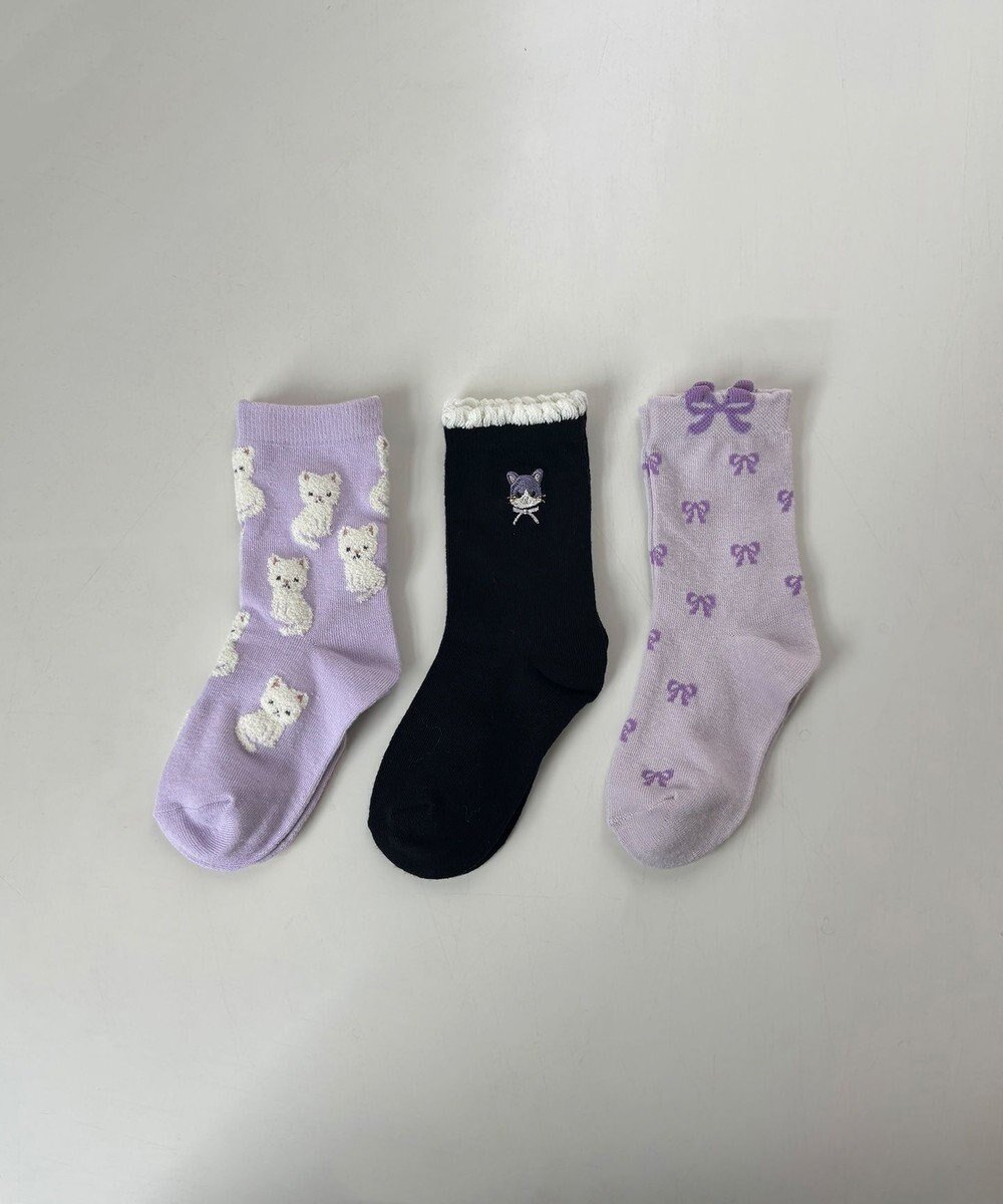 【エニィ/ANY / KIDS】の【3点セット】ソックス (ネコ・リボン) 人気、トレンドファッション・服の通販 founy(ファニー) 　ファッション　Fashion　キッズファッション　Fashion for Kids　ガーリー　Girly, Feminine Style　スマホ　Smartphone, Mobile Device　ソックス　Socks, Hosiery　ネコ　Cat, Feline Motif　人気　Popular, Best Seller　ラベンダー　Lavender　リボン　Ribbon, Bow　再入荷　Restock / Back in Stock　 other-1|ID: prp329100004635409 ipo3291000000033873199