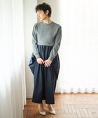 【ハッシュニュアンス/#Newans】の【撥水/マシンウォッシャブル】クリオネシルエットコンビドレス グレー×ネイビー|ID: prp329100004635411 ipo3291000000033383967