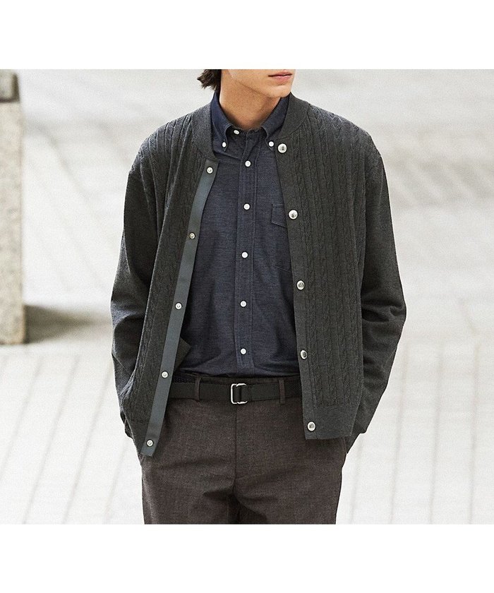 【ジェイ プレス/J.PRESS / MEN】の【ストレッチ性 / イージーケア】【FLEX YARN】ケーブルニットブルゾン型カーディガン インテリア・キッズ・メンズ・レディースファッション・服の通販 founy(ファニー) https://founy.com/ ファッション Fashion メンズファッション Fashion for Men トップス・カットソー Cut & Sew Tops ニット・セーター / 定番トップス Knit Tops & Sweaters カーディガン / 羽織り Cardigans カーディガン Cardigan, Knitwear ストレッチ Stretch, Stretchy Fabric スリーブ Sleeve, Long Sleeve / Short Sleeve タートルネック Turtleneck, High Neck ドット Polka Dot, Dot Pattern フロント Front, Front Design ブルゾン Blouson, Bomber Jacket 羽織 Haori, Light Jacket ロング Long, Long-Length A/W・秋冬 Autumn/Winter |ID: prp329100004635437 ipo3291000000033384174