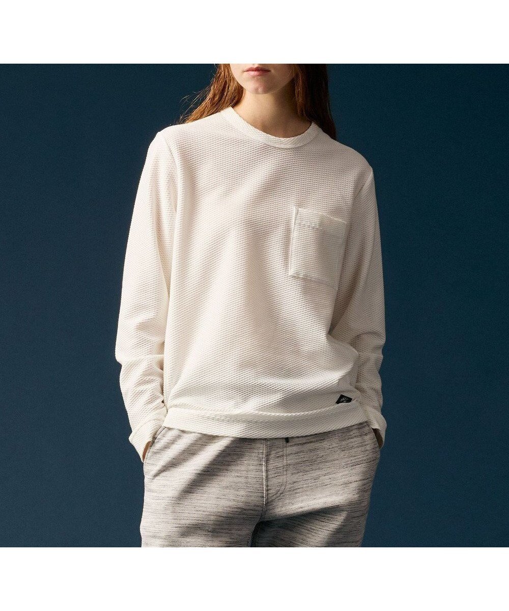 【ジョセフ アブード マウンテン/JOSEPH ABBOUD MOUNTAIN / MEN】の【MADE IN JAPAN/吸水速乾】ダイヤモンドワッフル 長袖 アウトドア Tシャツ インテリア・キッズ・メンズ・レディースファッション・服の通販 founy(ファニー) 　ファッション　Fashion　メンズファッション　Fashion for Men　トップス・カットソー　Cut & Sew Tops　メンズシャツ　Shirts　アウトドア　Outdoor Clothing　インナー　Innerwear　カットソー　Cut and Sewn Top　吸水　Absorbent, Quick-Dry　スマート　Smart, Elegant　ダイヤモンド　Diamond, Brilliant Cut　長袖　Long Sleeve, Full Sleeve　モチーフ　Motif, Design Theme　リラックス　Relax, Relaxed Fit　ワッフル　Waffle, Waffle Knit　A/W・秋冬　Autumn/Winter　おすすめ　Recommended / Our Picks　日本製　Made In Japan　ホワイト系|ID: prp329100004635442 ipo3291000000033653987