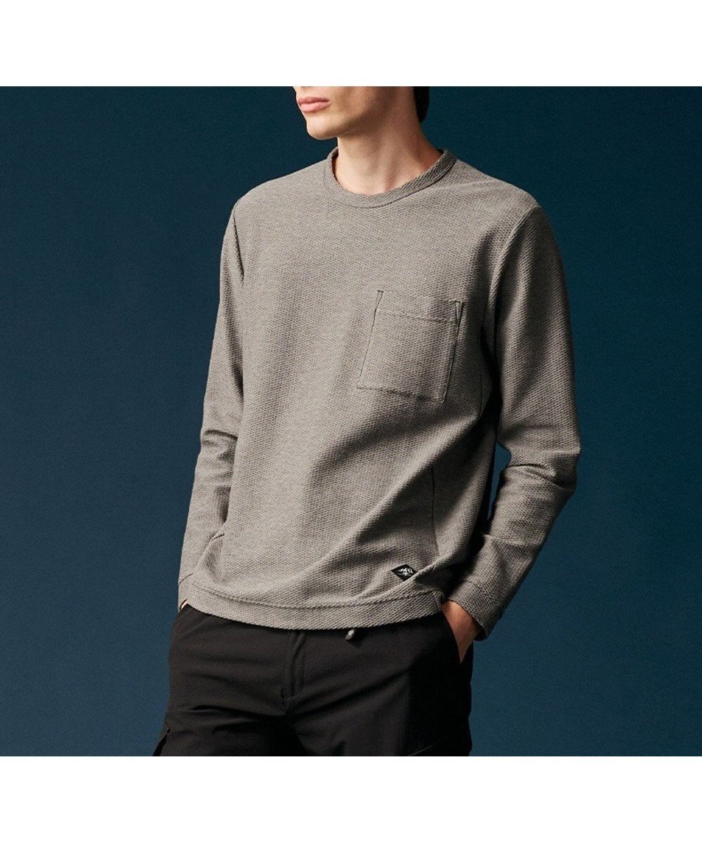 【ジョセフ アブード マウンテン/JOSEPH ABBOUD MOUNTAIN / MEN】の【MADE IN JAPAN/吸水速乾】ダイヤモンドワッフル 長袖 アウトドア Tシャツ インテリア・キッズ・メンズ・レディースファッション・服の通販 founy(ファニー) 　ファッション　Fashion　メンズファッション　Fashion for Men　トップス・カットソー　Cut & Sew Tops　メンズシャツ　Shirts　アウトドア　Outdoor Clothing　インナー　Innerwear　カットソー　Cut and Sewn Top　吸水　Absorbent, Quick-Dry　スマート　Smart, Elegant　ダイヤモンド　Diamond, Brilliant Cut　長袖　Long Sleeve, Full Sleeve　モチーフ　Motif, Design Theme　リラックス　Relax, Relaxed Fit　ワッフル　Waffle, Waffle Knit　A/W・秋冬　Autumn/Winter　おすすめ　Recommended / Our Picks　日本製　Made In Japan　グレー系|ID: prp329100004635442 ipo3291000000033653988