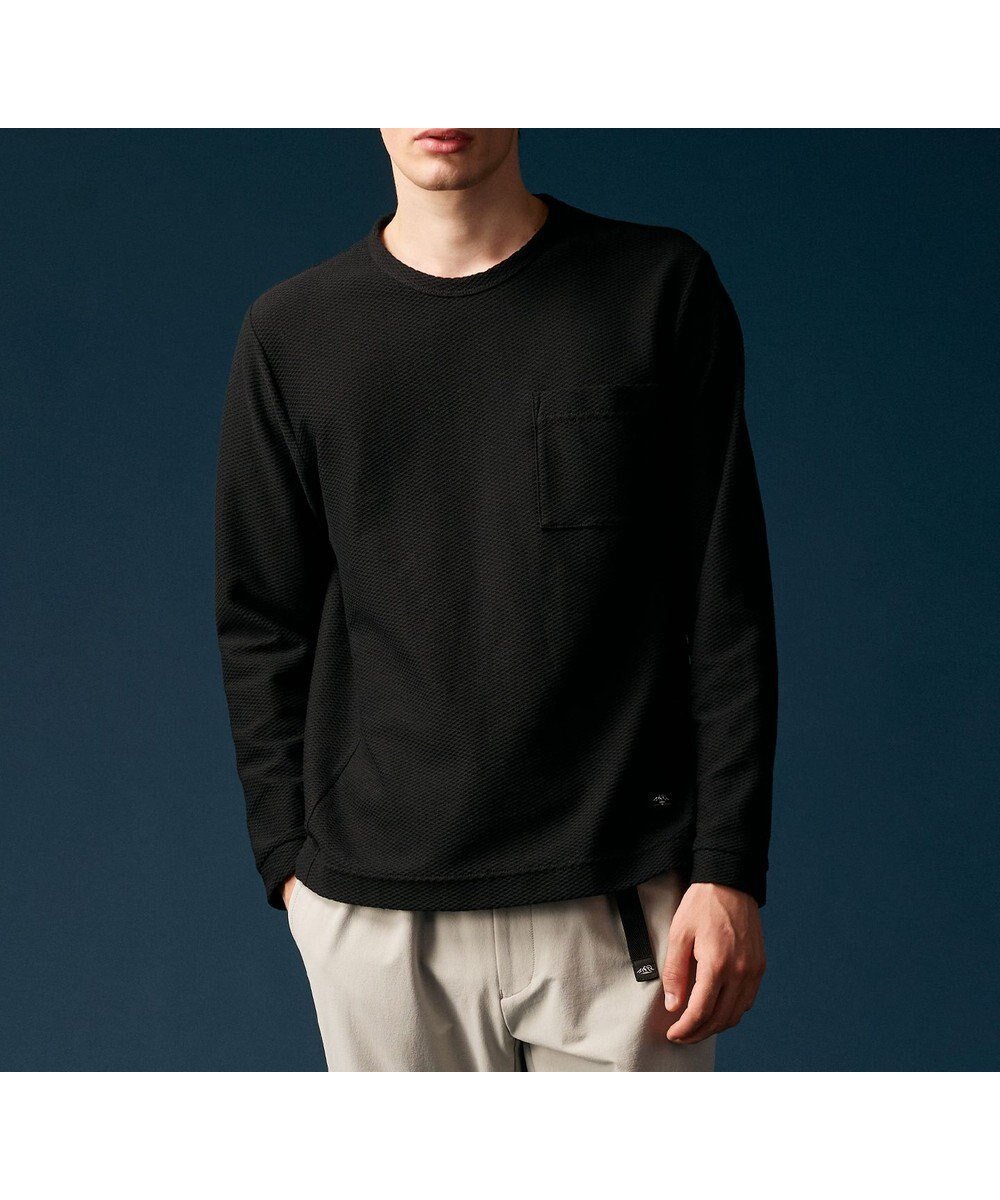 【ジョセフ アブード マウンテン/JOSEPH ABBOUD MOUNTAIN / MEN】の【MADE IN JAPAN/吸水速乾】ダイヤモンドワッフル 長袖 アウトドア Tシャツ インテリア・キッズ・メンズ・レディースファッション・服の通販 founy(ファニー) 　ファッション　Fashion　メンズファッション　Fashion for Men　トップス・カットソー　Cut & Sew Tops　メンズシャツ　Shirts　アウトドア　Outdoor Clothing　インナー　Innerwear　カットソー　Cut and Sewn Top　吸水　Absorbent, Quick-Dry　スマート　Smart, Elegant　ダイヤモンド　Diamond, Brilliant Cut　長袖　Long Sleeve, Full Sleeve　モチーフ　Motif, Design Theme　リラックス　Relax, Relaxed Fit　ワッフル　Waffle, Waffle Knit　A/W・秋冬　Autumn/Winter　おすすめ　Recommended / Our Picks　日本製　Made In Japan　ブラック系|ID: prp329100004635442 ipo3291000000033653989