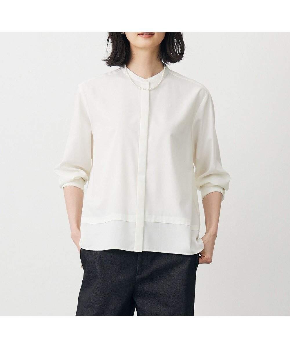 【ジェイ プレス/J.PRESS】のLIMBLESS50ツイル ブラウス インテリア・キッズ・メンズ・レディースファッション・服の通販 founy(ファニー) 　ファッション　Fashion　レディースファッション　Fashion for Women　トップス・カットソー　Cut & Sew Tops　シャツ・ブラウス・オフィスカジュアル　Elegant Blouses & Button-Ups　ギャザー　Gathered, Ruffled　シンプル　Simple, Minimal　ツイル　Twist, Twisted Detail　ドレープ　Drape, Draping Fabric　なめらか　Smooth, Silky Texture　A/W・秋冬　Autumn/Winter　S/S・春夏　SS, Spring/Summer, Warm Season　夏　Summer　アイボリー系|ID: prp329100004635495 ipo3291000000033385569