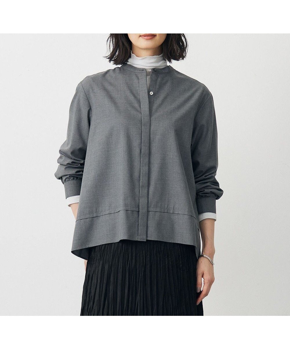 【ジェイ プレス/J.PRESS】のLIMBLESS50ツイル ブラウス インテリア・キッズ・メンズ・レディースファッション・服の通販 founy(ファニー) 　ファッション　Fashion　レディースファッション　Fashion for Women　トップス・カットソー　Cut & Sew Tops　シャツ・ブラウス・オフィスカジュアル　Elegant Blouses & Button-Ups　ギャザー　Gathered, Ruffled　シンプル　Simple, Minimal　ツイル　Twist, Twisted Detail　ドレープ　Drape, Draping Fabric　なめらか　Smooth, Silky Texture　A/W・秋冬　Autumn/Winter　S/S・春夏　SS, Spring/Summer, Warm Season　夏　Summer　チャコール系|ID: prp329100004635495 ipo3291000000033385570