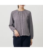 【ジェイ プレス/J.PRESS】のデシンハウンドトゥースプリント ブラウス ネイビー系|ID: prp329100004635496 ipo3291000000033385572