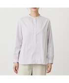 【ジェイ プレス/J.PRESS】のBEZ ドビーストライプ バンドカラー ブラウス ホワイト×ピンク×スレート系|ID: prp329100004635499 ipo3291000000034189544