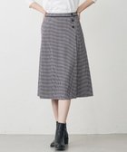 【ジェイ プレス/J.PRESS】のデシンハウンドトゥースプリント スカート ネイビー系|ID: prp329100004635502 ipo3291000000034189198
