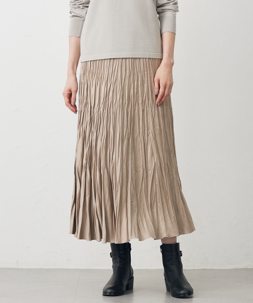【ジェイ プレス/J.PRESS】のライトマイクロスエード プリーツ スカート インテリア・キッズ・メンズ・レディースファッション・服の通販 founy(ファニー) ファッション Fashion レディースファッション Fashion for Women スカート Skirts プリーツスカート / 上品フェミニンスタイル Pleated Skirts なめらか Smooth, Silky Texture プリーツ Pleats, Pleated ランダム Random, Irregular A/W・秋冬 Autumn/Winter ベージュ系|ID: prp329100004635504 ipo3291000000035466573