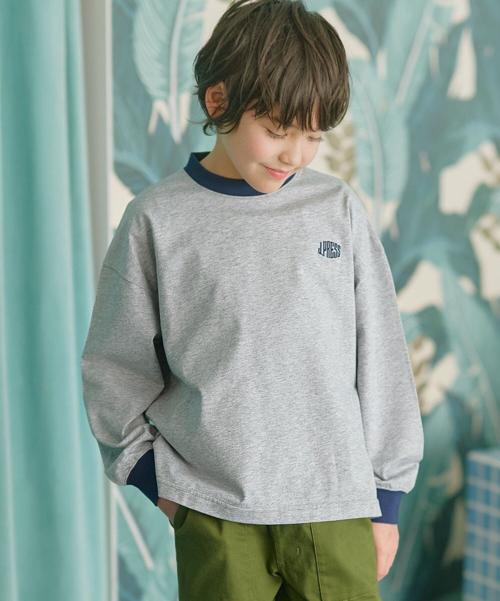 【ジェイ プレス/J.PRESS / KIDS】の【100-130cm】バックブル 長袖カットソー インテリア・キッズ・メンズ・レディースファッション・服の通販 founy(ファニー) 　ファッション　Fashion　キッズファッション　Fashion for Kids　トップス・カットソー　Cut & Sew Tops　春　Spring　カットソー　Cut and Sewn Top　スマホ　Smartphone, Mobile Device　トレンド　Trend, Trending Now　人気　Popular, Best Seller　長袖　Long Sleeve, Full Sleeve　プリント　Print, Printed Pattern　モチーフ　Motif, Design Theme　リラックス　Relax, Relaxed Fit　ワンポイント　One Point, Statement Accent　S/S・春夏　SS, Spring/Summer, Warm Season　夏　Summer　2025年　2025　2025春夏・S/S　Spring/Summer 2025 SS25　グレー系|ID: prp329100004636065 ipo3291000000034176962