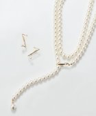 【フィービィー/phoebe】の【セレモニーセット】パールフックロングラリエットネックレス×2wayシンボリックラインピアス イヤリングSET ホワイト|ID: prp329100004636861 ipo3291000000033409851