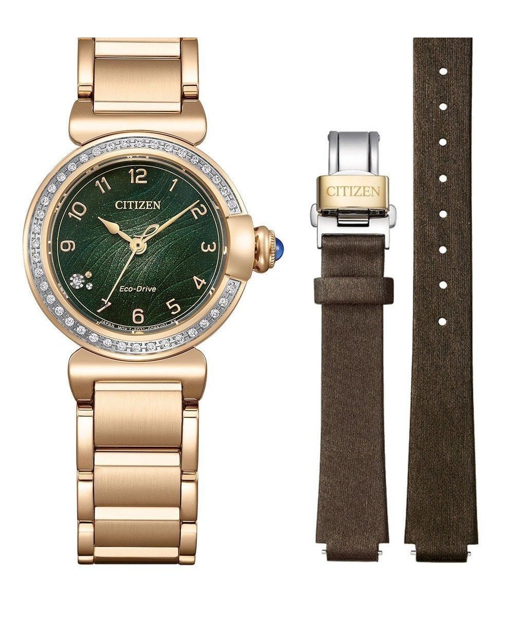 【シチズン/CITIZEN】の【替えバンド付きウオッチ】スズランの葉の重なりを深みのあるグラデーションで表現した2way Model CITIZEN L インテリア・キッズ・メンズ・レディースファッション・服の通販 founy(ファニー) ファッション Fashion レディースファッション Fashion for Women 腕時計 Wristwatch ガラス Glass, Glassware グラデーション Gradient, Ombre サテン Satin, Glossy Fabric ダイヤモンド Diamond, Brilliant Cut 時計 Watch, Wristwatch 人気 Popular, Best Seller フェミニン Feminine, Girly モチーフ Motif, Design Theme ウォームゴールド|ID: prp329100004636940 ipo3291000000033660049