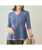 【エニィ スィス/any SiS】のシアーフリルペプラム ニット スモーキーブルー|ID: prp329100004636960 ipo3291000000033411455